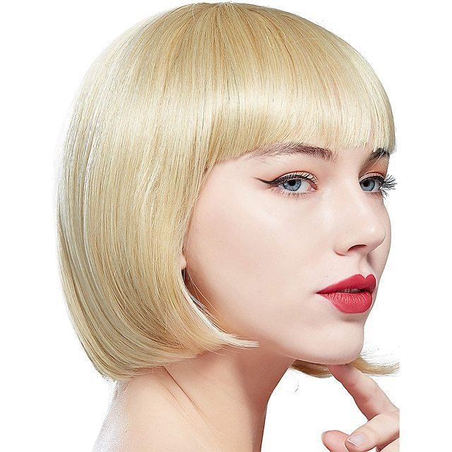 Wig for Women Short Hair Straight Bangs Bobo Bob Cut Anime Cosplay Colorful Hair - Image 16