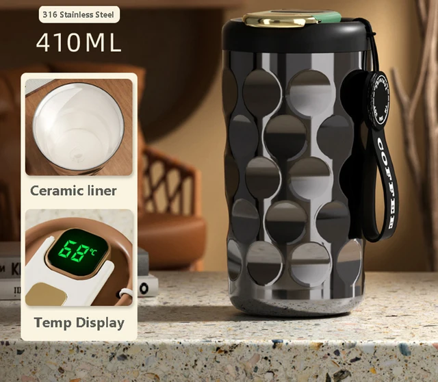 LED temperature display insulated cup 316 stainless steel cup intelligent coffee insulated bottle 410ml vacuum bottle coffee cup - Image 8