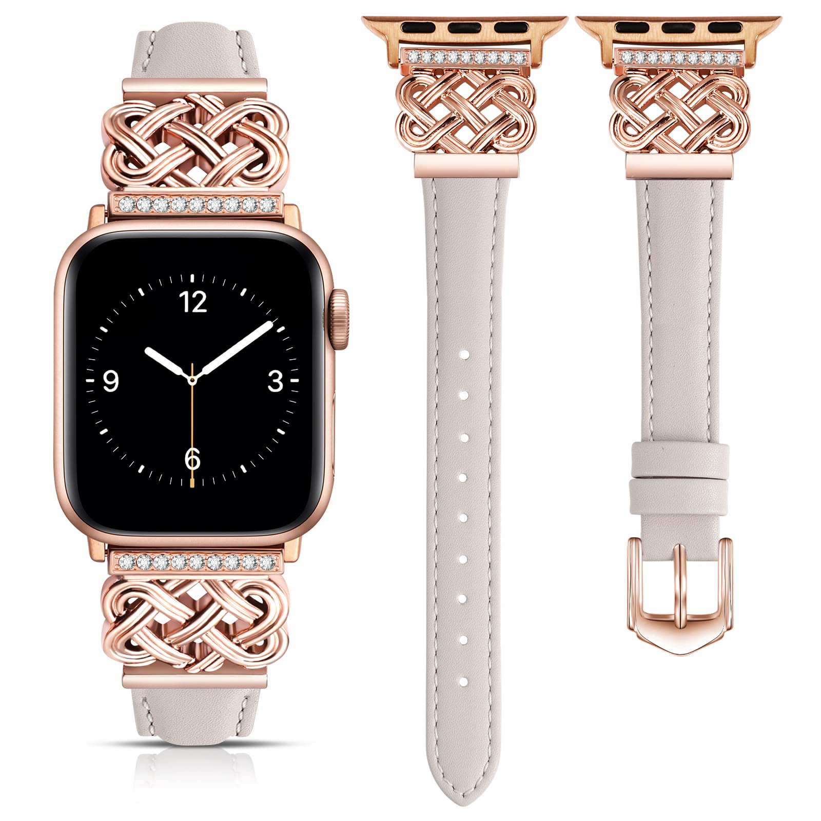 Apple Watch Strap with Chinese Knot and Diamond Inlay Metal Buckle for Series 1-10 and SE - Image 12