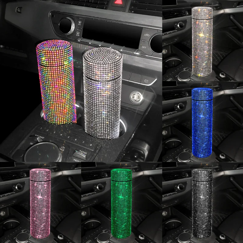 Bling Rhinestone Thermos Bottle Insulated Double Wall Stainless Steel Water Bottle Coffee Travel Car Coffee Mug Cup Vacuum Flask - Image 3