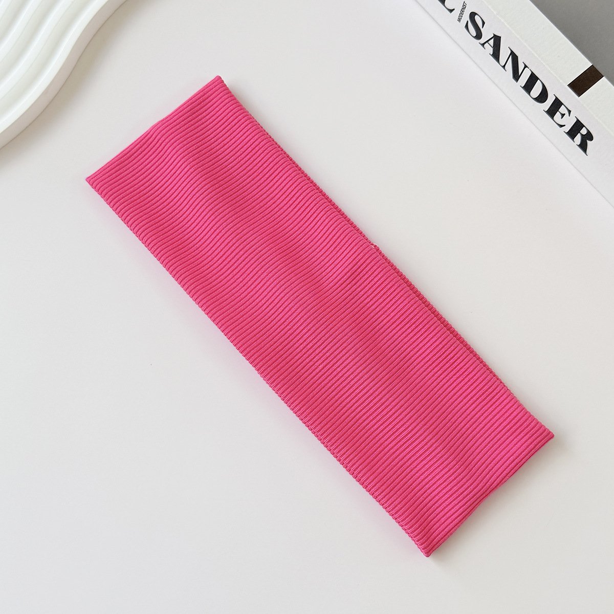 Cotton Elastic Headband Wide Sweat-Absorbent Band, Solid Color, Multi-Functional Headwear - Image 13