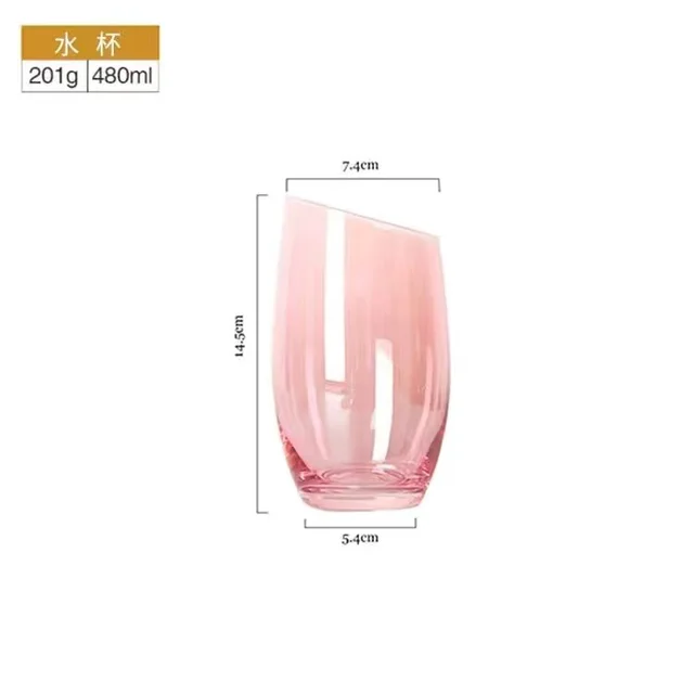 Flamingo Slanted Champagne Wine Glasses Water Cup Set Crystal Light Luxury Retro Goblet Home Pink High-Value Bordeaux Wine Glass - Image 7