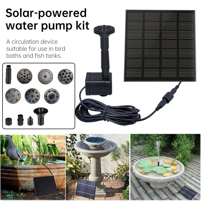 Solar-Powered Mini Fountain Pump – 200L/H Brushless Pump with 4 Spray Nozzles for Garden, Pond & Fish Tank - Image 7