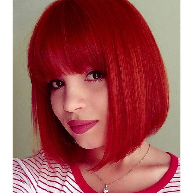 Wig for Women Short Hair Straight Bangs Bobo Bob Cut Anime Cosplay Colorful Hair - Image 17