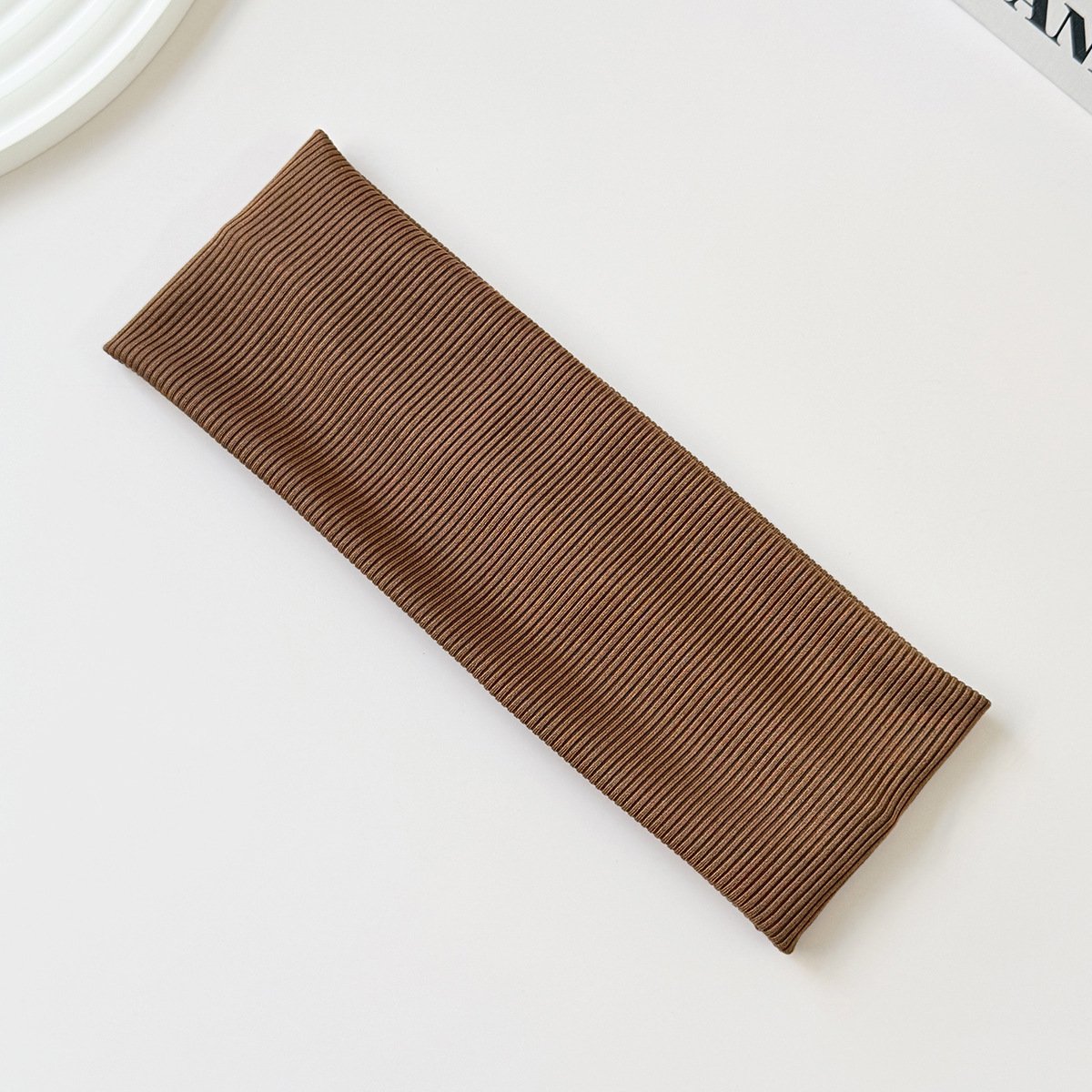 Cotton Elastic Headband Wide Sweat-Absorbent Band, Solid Color, Multi-Functional Headwear - Image 10