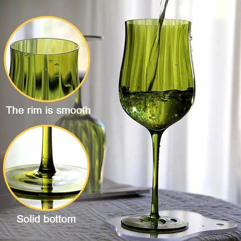 4/2/1Pcs Creative French Medieval Red Wine Glass Hand Blown Margarita Cocktail Goblet Glass Cup Dense Edges Vintage Flower Bloom - Image 4