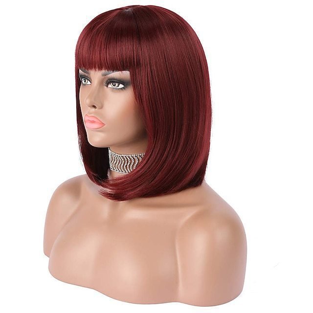 Wig for Women Short Hair Straight Bangs Bobo Bob Cut Anime Cosplay Colorful Hair - Image 15