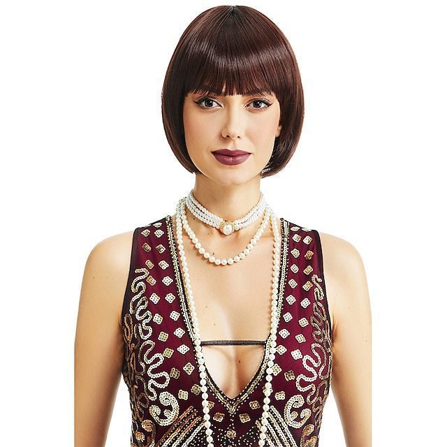 Wig for Women Short Hair Straight Bangs Bobo Bob Cut Anime Cosplay Colorful Hair - Image 12