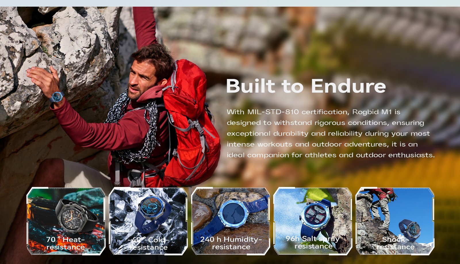M1 Rugged Sports Smart Watch 1.45 inch 600mAH Outdoor Sports 5ATM Waterproof - Image 5