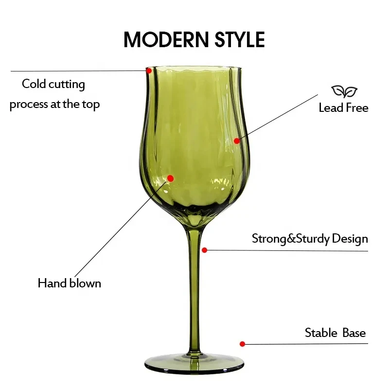 4/2/1Pcs Creative French Medieval Red Wine Glass Hand Blown Margarita Cocktail Goblet Glass Cup Dense Edges Vintage Flower Bloom - Image 5