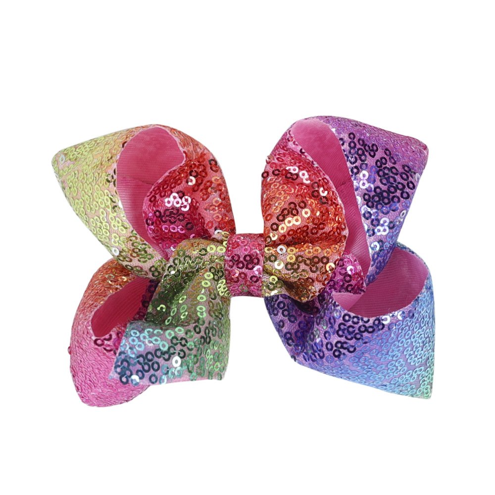 Children's Rhinestone Butterfly Hair Clip Solid Color Girl Sequin Hairpin 5 Inches - Image 11