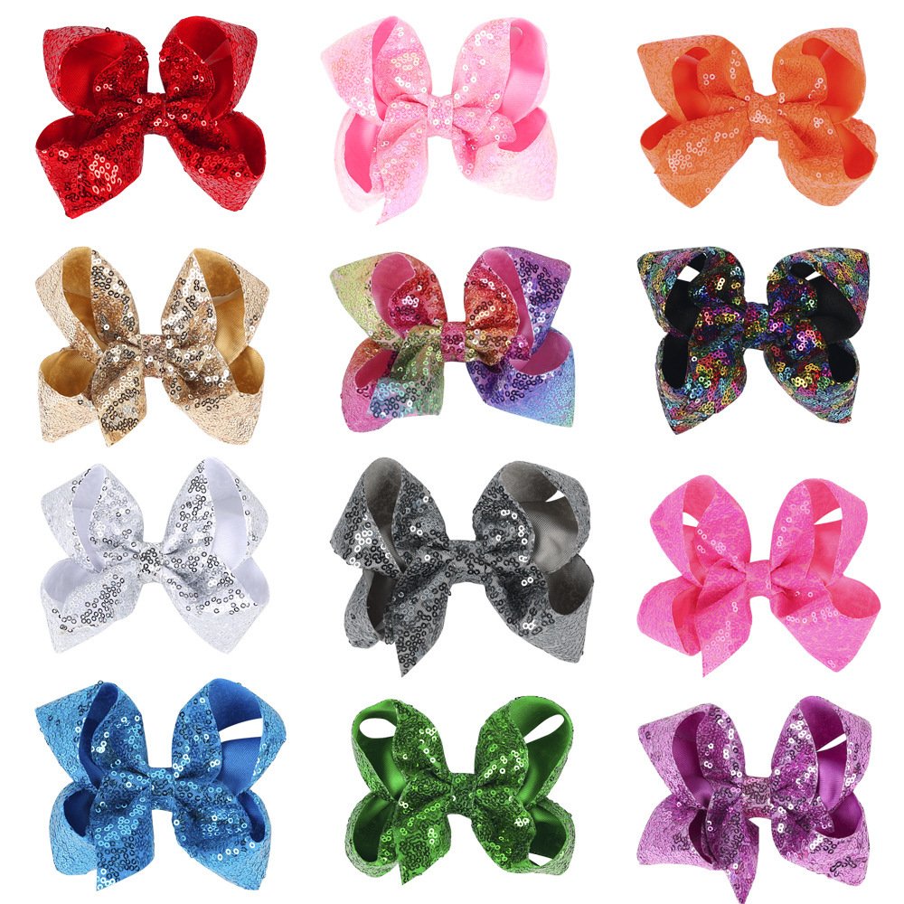 Children's Rhinestone Butterfly Hair Clip Solid Color Girl Sequin Hairpin 5 Inches - Image 2
