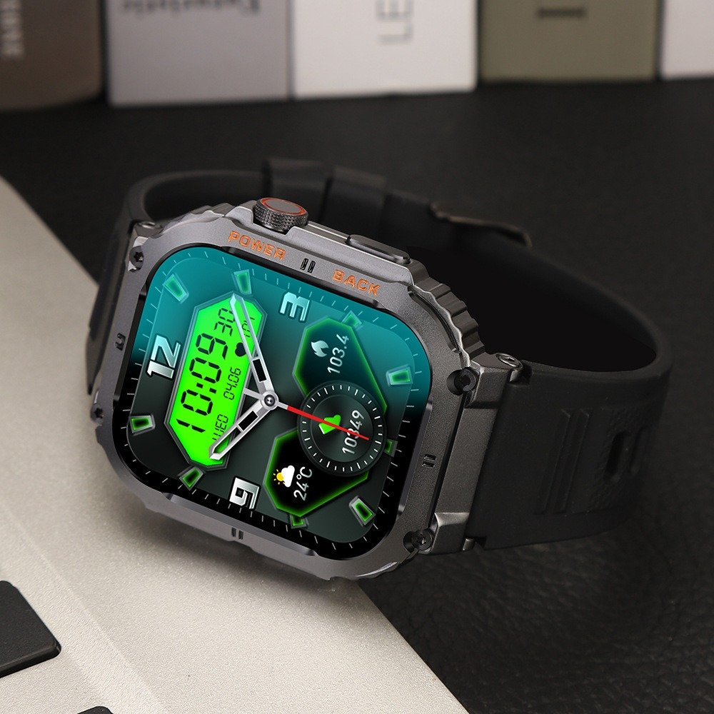 K57PRO call smart watch 1.96 inch IPS square screen all day heart rate monitoring blood pressure blood oxygen super long standby - Image 4