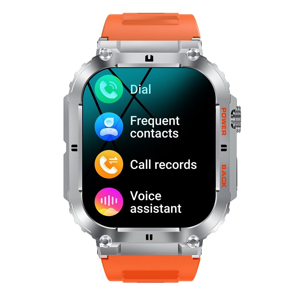 K57PRO call smart watch 1.96 inch IPS square screen all day heart rate monitoring blood pressure blood oxygen super long standby - Image 3