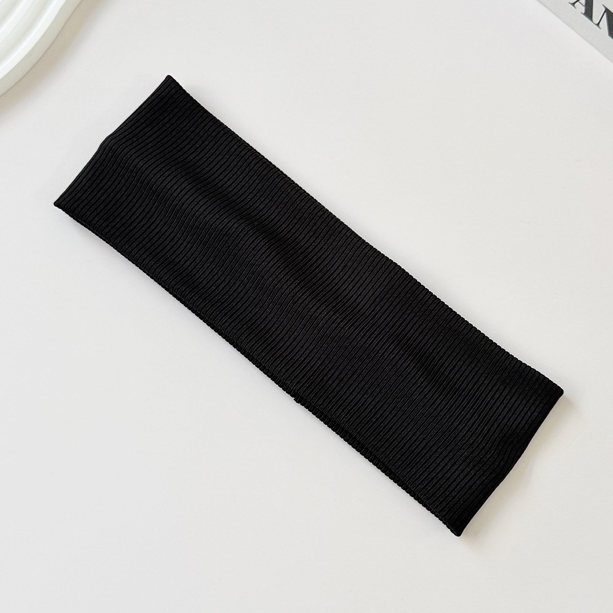 Cotton Elastic Headband Wide Sweat-Absorbent Band, Solid Color, Multi-Functional Headwear - Image 6