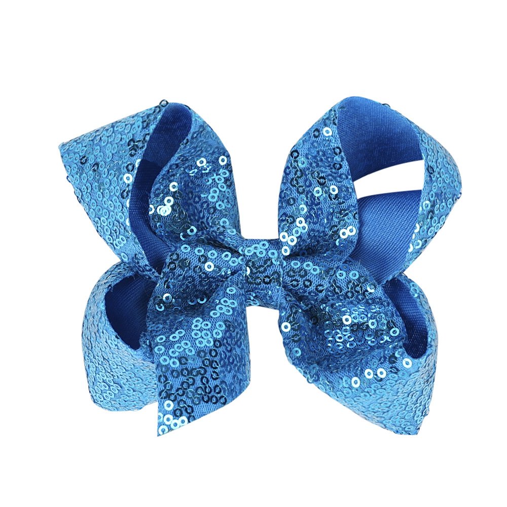 Children's Rhinestone Butterfly Hair Clip Solid Color Girl Sequin Hairpin 5 Inches - Image 16