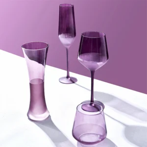 Modern Simple Purple Frosted Glass French High-value Grape Red Wine Glass Champagne Goblet Household Water Glass