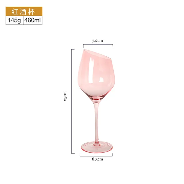 Flamingo Slanted Champagne Wine Glasses Water Cup Set Crystal Light Luxury Retro Goblet Home Pink High-Value Bordeaux Wine Glass - Image 9