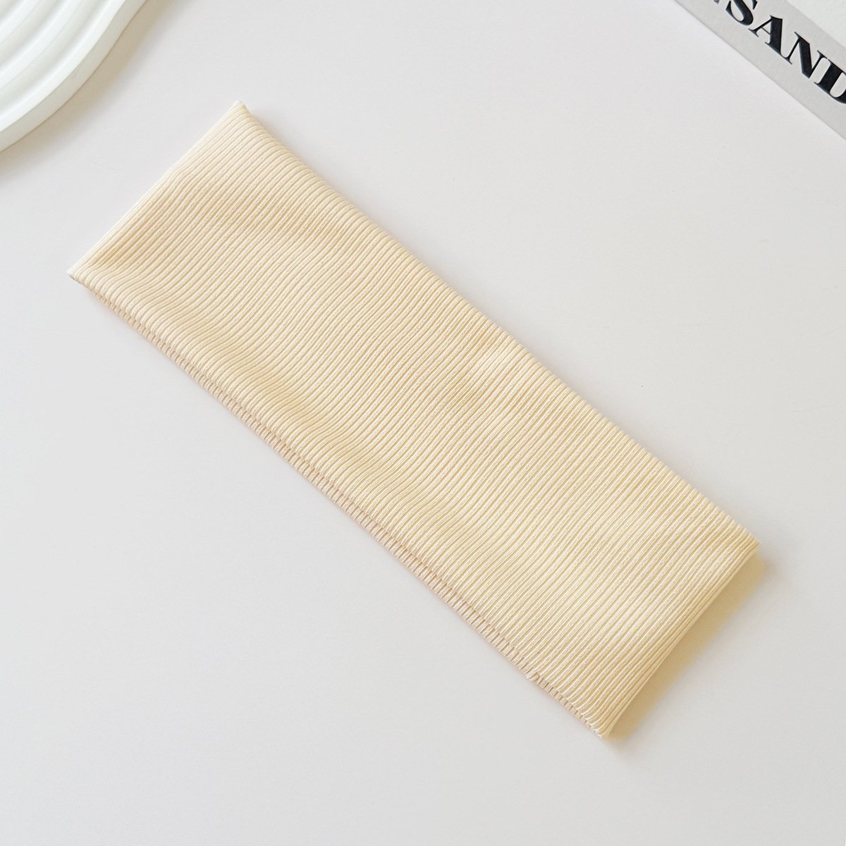 Cotton Elastic Headband Wide Sweat-Absorbent Band, Solid Color, Multi-Functional Headwear - Image 12