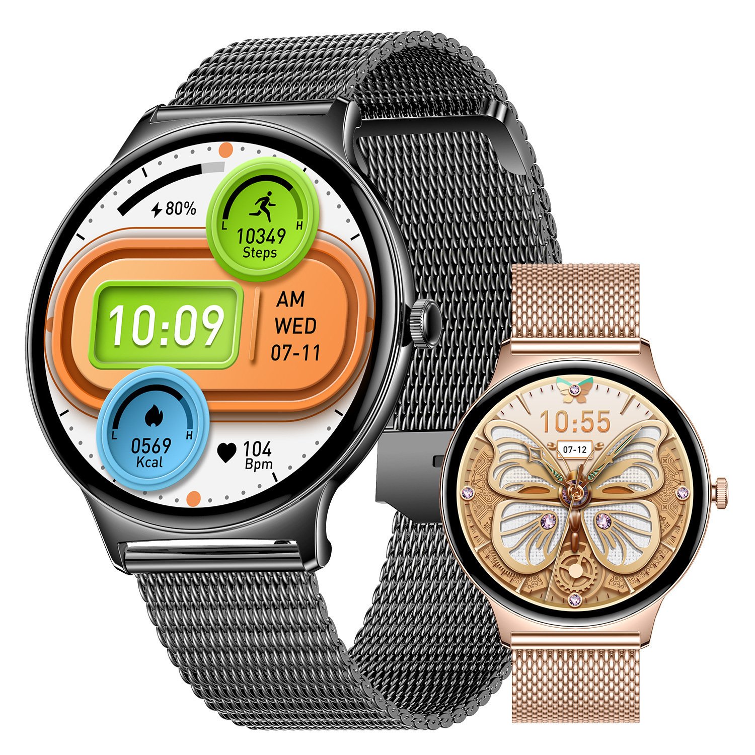 V89 Smart Watch Ultra-Thin Bluetooth Calling HD Screen Sport Waterproof Message Call Reminder AMOLED - Image 3
