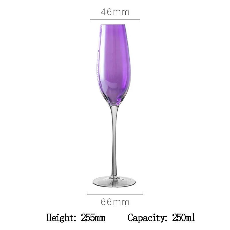 British Purple Goblet Champagne Glasses Set Nordic Style New Crystal Light Luxury Wine Glass Home Beautiful Colored Glass Cups - Image 5