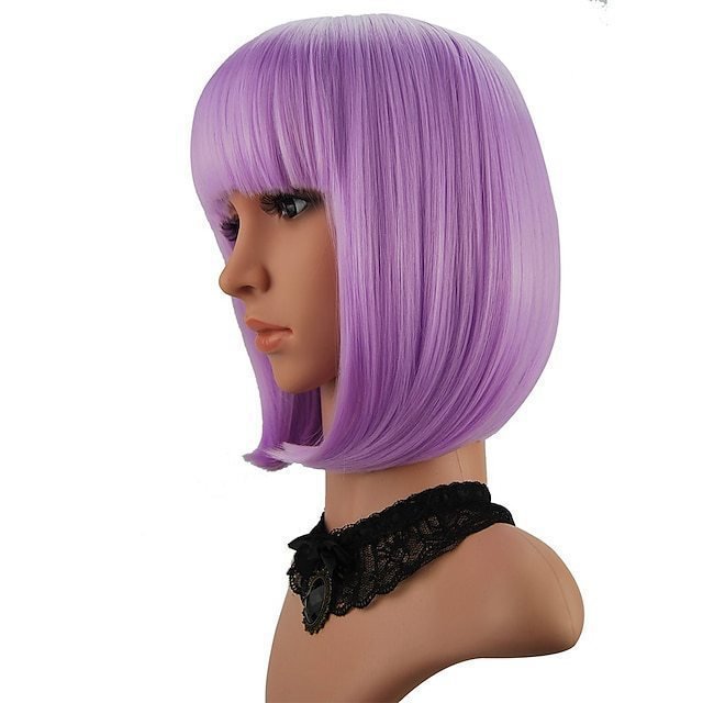 Wig for Women Short Hair Straight Bangs Bobo Bob Cut Anime Cosplay Colorful Hair - Image 18