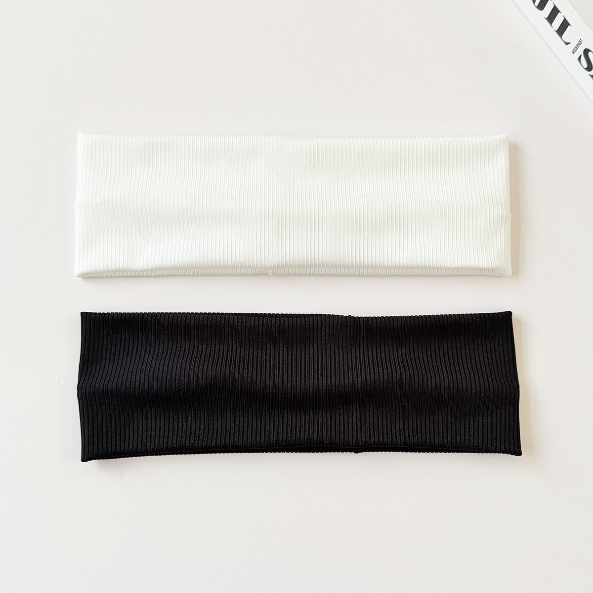 Cotton Elastic Headband Wide Sweat-Absorbent Band, Solid Color, Multi-Functional Headwear - Image 5