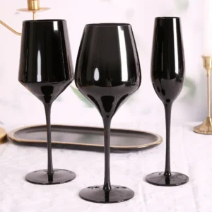 Nordic Creative Home Black Lead-Free Crystal Glass Champagne Cup Goblet Wine Glass Light Luxury Retro Multi-Purpose Wine Glasses