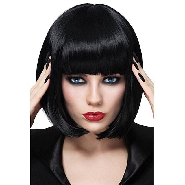 Wig for Women Short Hair Straight Bangs Bobo Bob Cut Anime Cosplay Colorful Hair - Image 21
