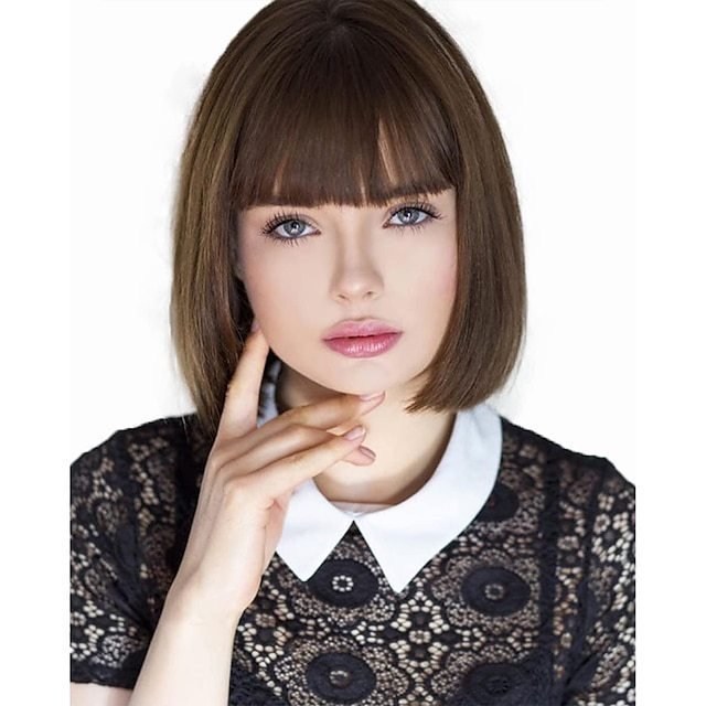 Wig for Women Short Hair Straight Bangs Bobo Bob Cut Anime Cosplay Colorful Hair - Image 20