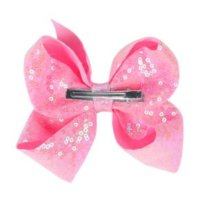 Children's Rhinestone Butterfly Hair Clip Solid Color Girl Sequin Hairpin 5 Inches