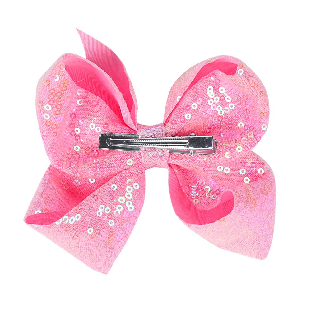 Children's Rhinestone Butterfly Hair Clip Solid Color Girl Sequin Hairpin 5 Inches