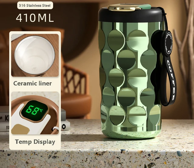 LED temperature display insulated cup 316 stainless steel cup intelligent coffee insulated bottle 410ml vacuum bottle coffee cup - Image 9