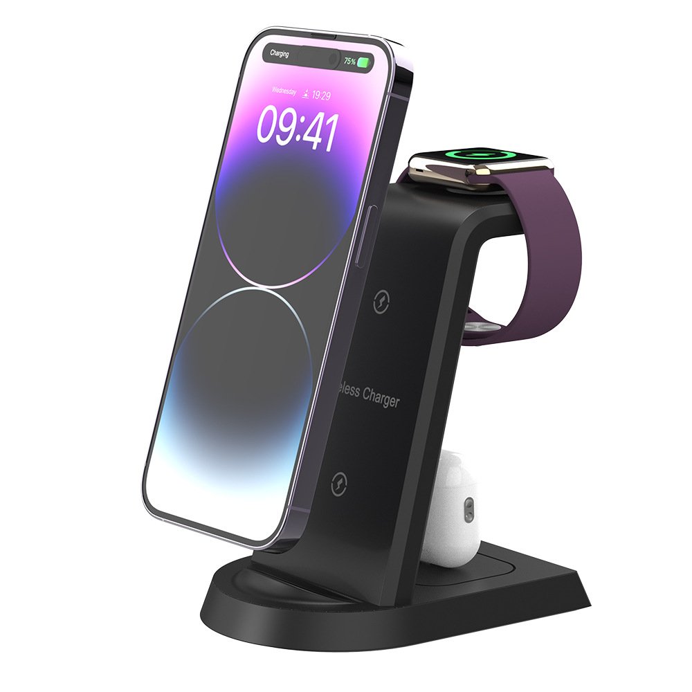 Three In One Wireless Charger Suitable for Mobile Phones, Headphones, Watches, Charging Brackets, Vertical Wireless Charging - Image 9