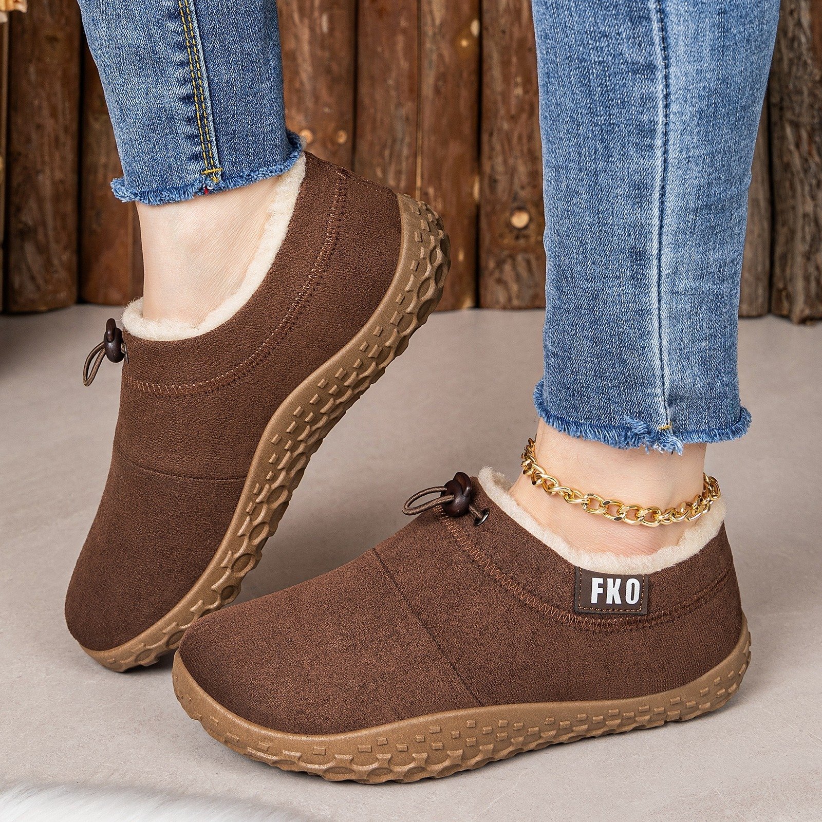 Winter Women's Casual All-match Plush Slip-on Cotton Shoes - Image 4