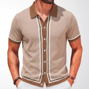Mens Summer Short-Sleeve Knitted Shirt