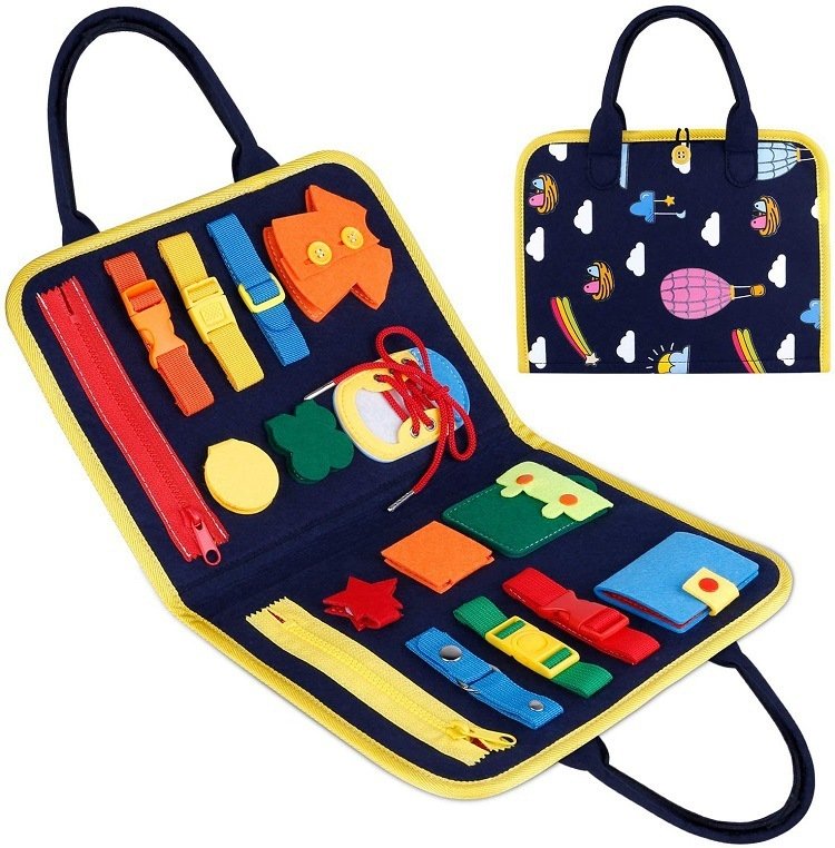 Busy Book Children's Busy Board Dressing And Buttoning Learning Baby Early Education Preschool Sensory Learning Toy - Image 4