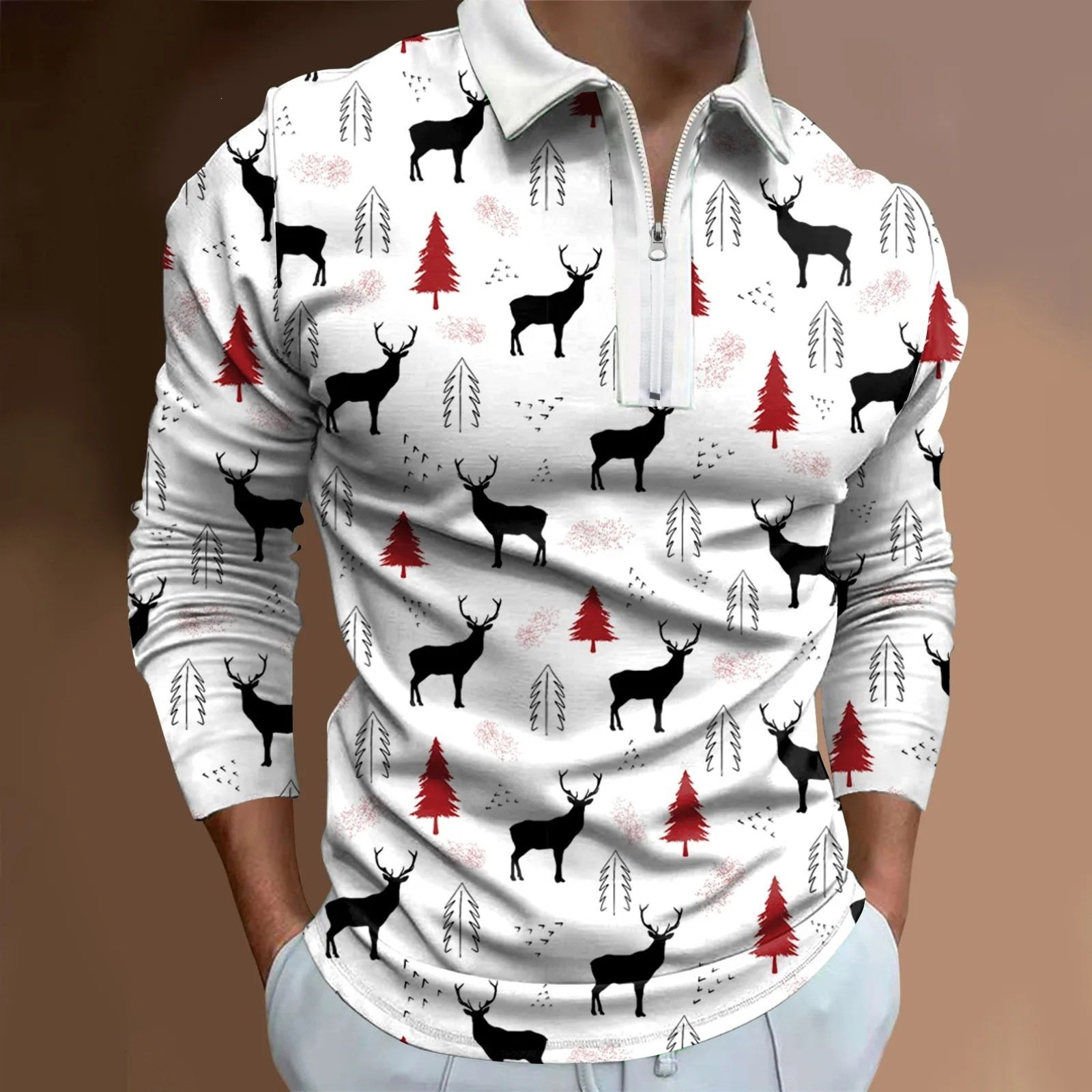 Casual Long-sleeve Men's Digital 3D Print