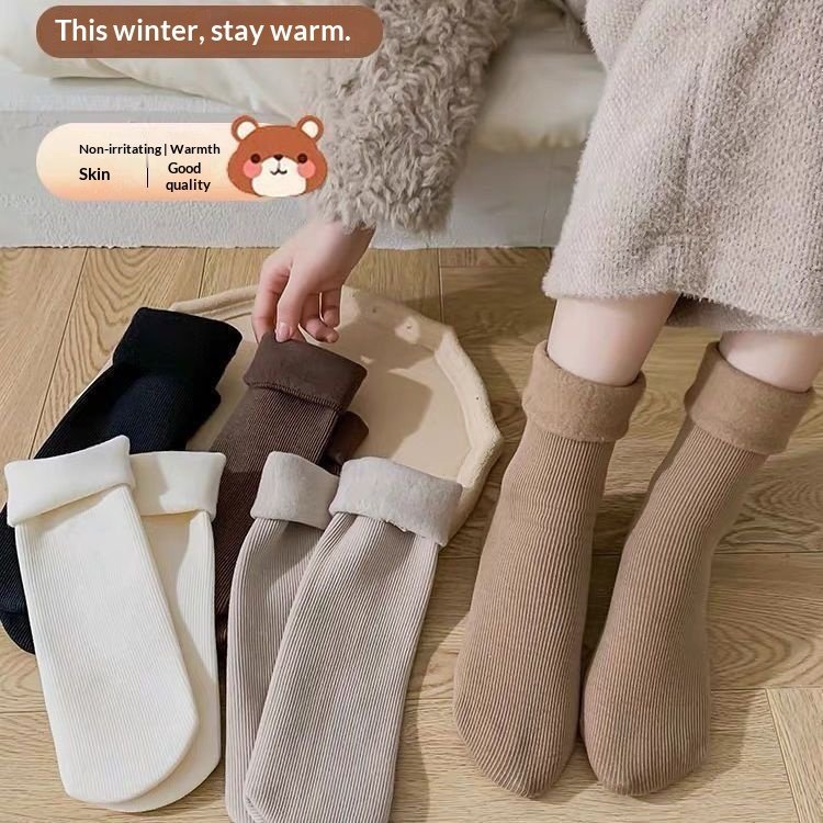 Snow Fleece-lined And Thickened For Warmth Postpartum Socks - Image 2