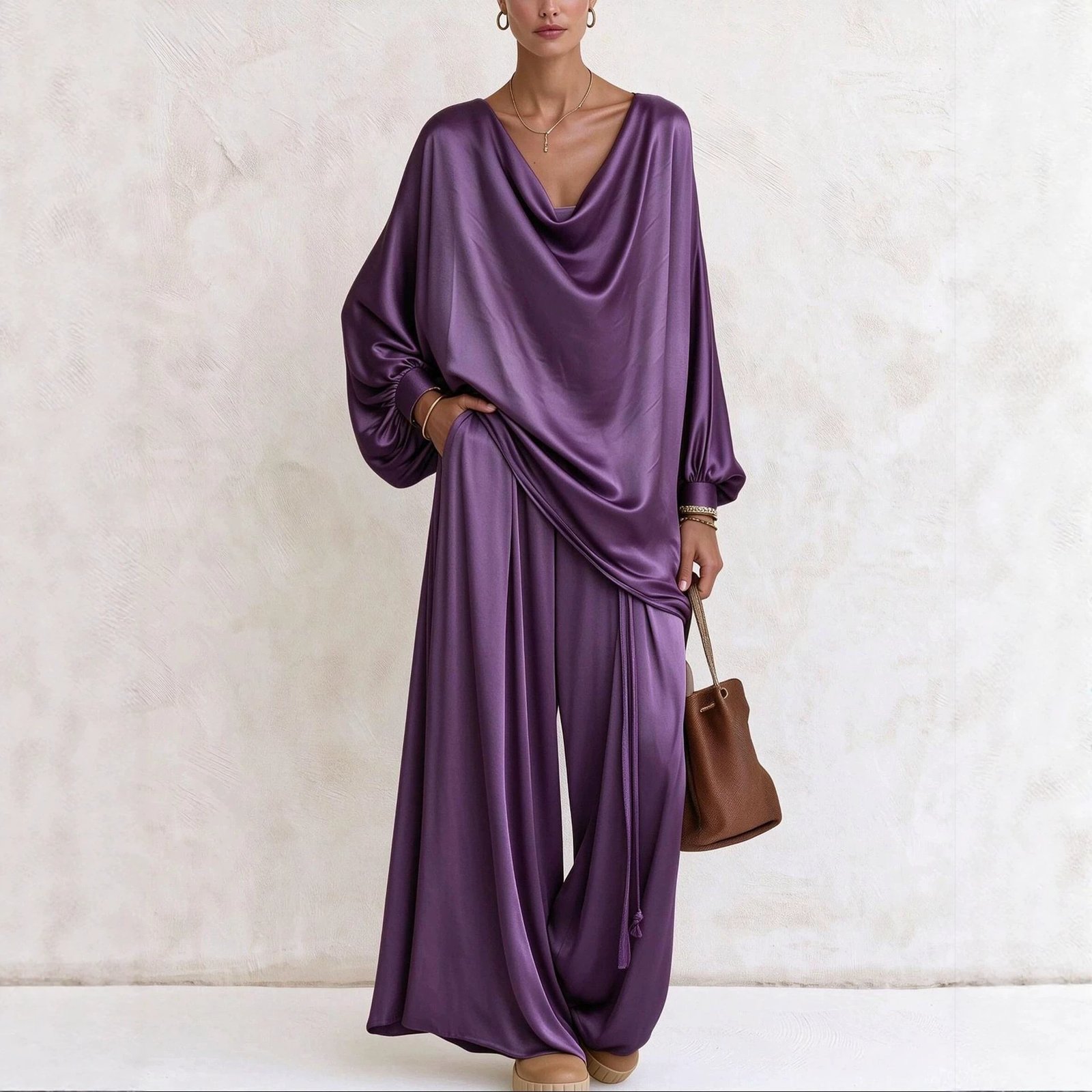 Women's Wide-leg Pants Two-piece Suit Fashion Leisure Suit - Image 3