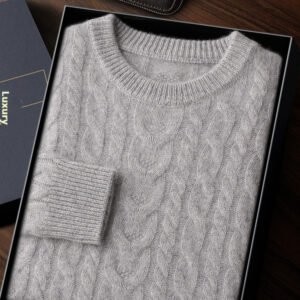 Men's Loose-Fit Thickened Cable-Knit Base Layer Sweater