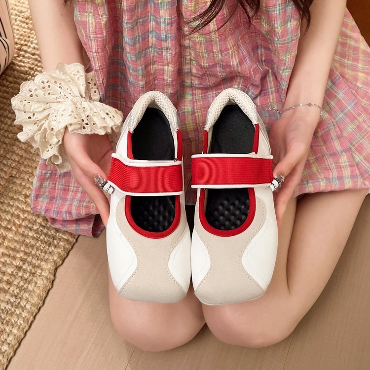 Women Cute Velcro Mary Jane Shoes New Lightweight Versatile Ballet Casual Shoes For Women - Image 4