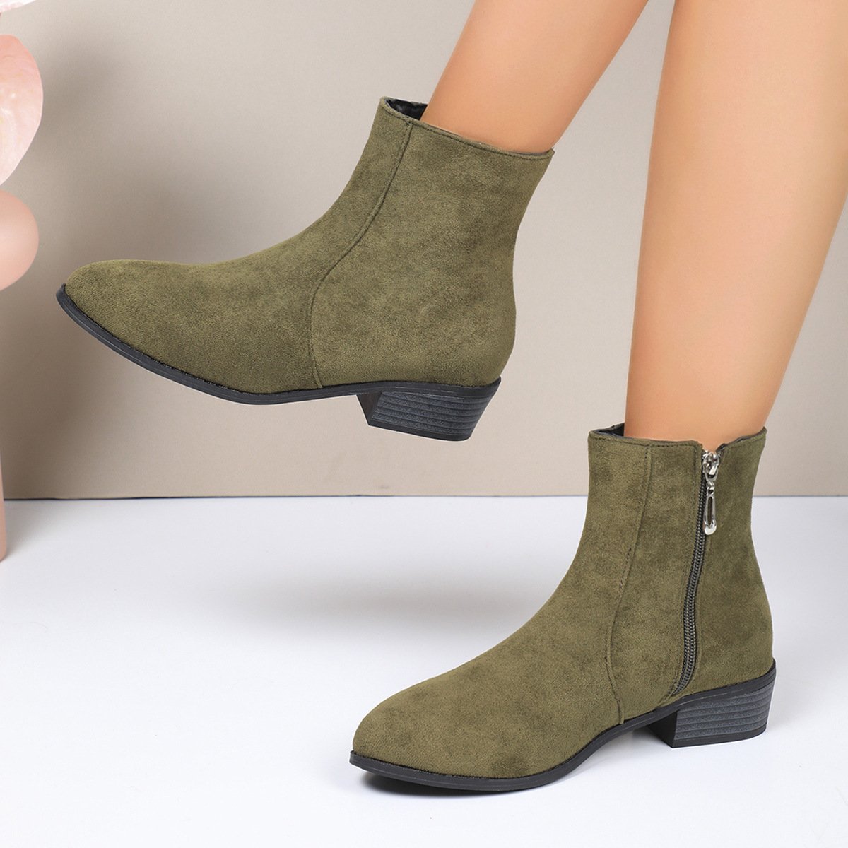 Women's Plus-Size Suede Short-Boot Martin Boots - Image 4