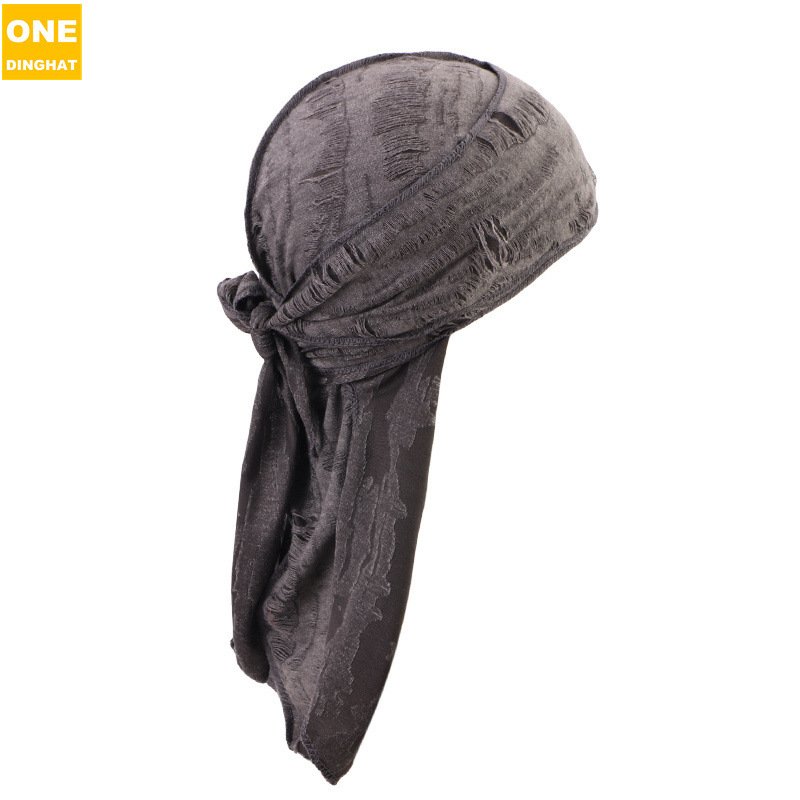 Retro Tattered Jeans Cotton Ribbon Pirate Hat - Image 8
