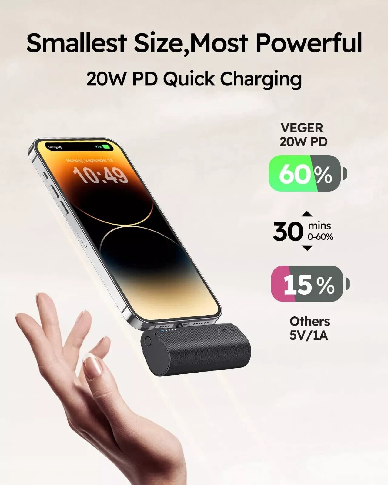 10o00mAh Mini Pocket Capsule Power Bank 20W Fast Charging Portable Charger For IPhone&Android Phone Pad - Image 8
