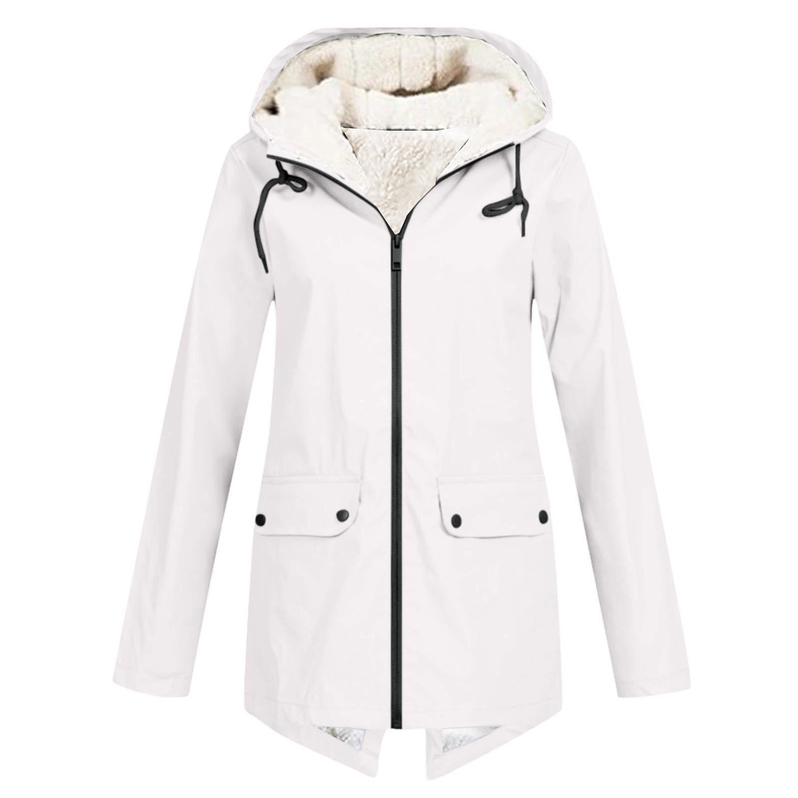 Winter Hooded Coat Fleece Padded Shell Jacket Outdoor Warm Thickened Windproof Coat For Men Women - Image 4