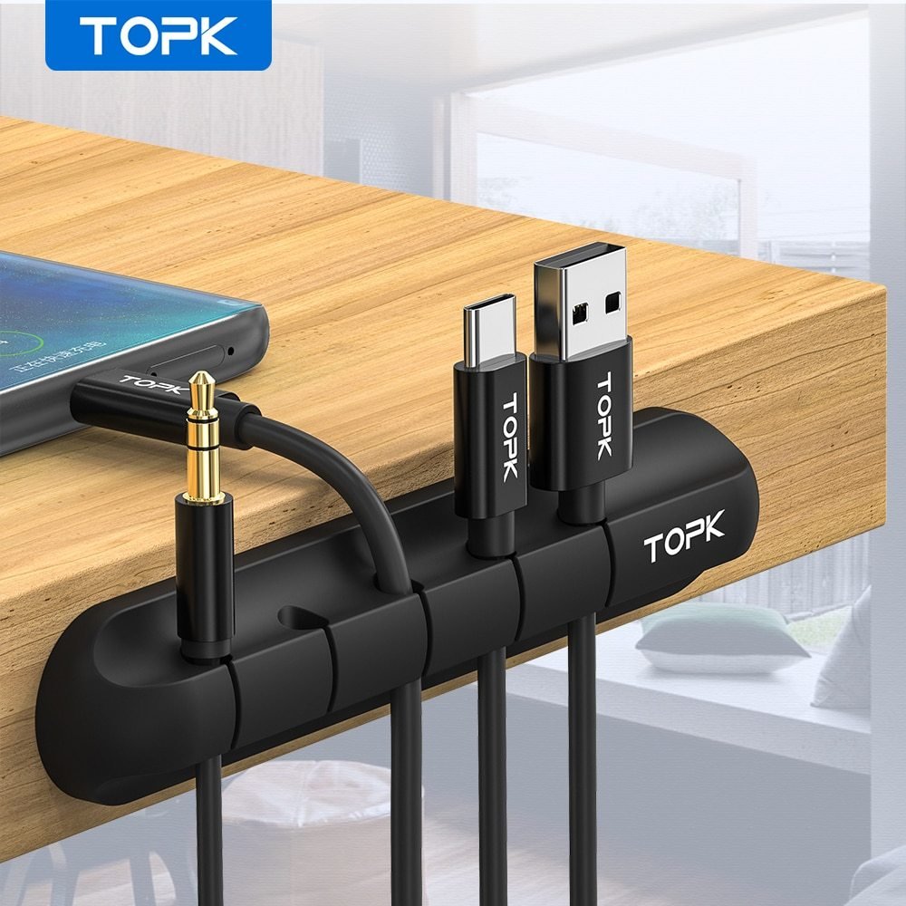 Silicone USB Cable Winder Desktop Cable Organizer Management Multipurpose Clips Cables Protector For Wired Headphones - Image 5