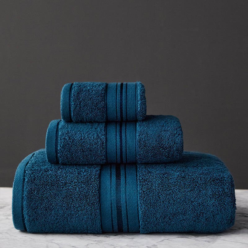 Pure Color Thick Cotton Bath Towel Set Towel Set Increased Pure Cotton Beach Towel Beauty Salon Bath Towel - Image 2