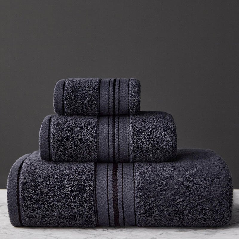 Pure Color Thick Cotton Bath Towel Set Towel Set Increased Pure Cotton Beach Towel Beauty Salon Bath Towel - Image 7
