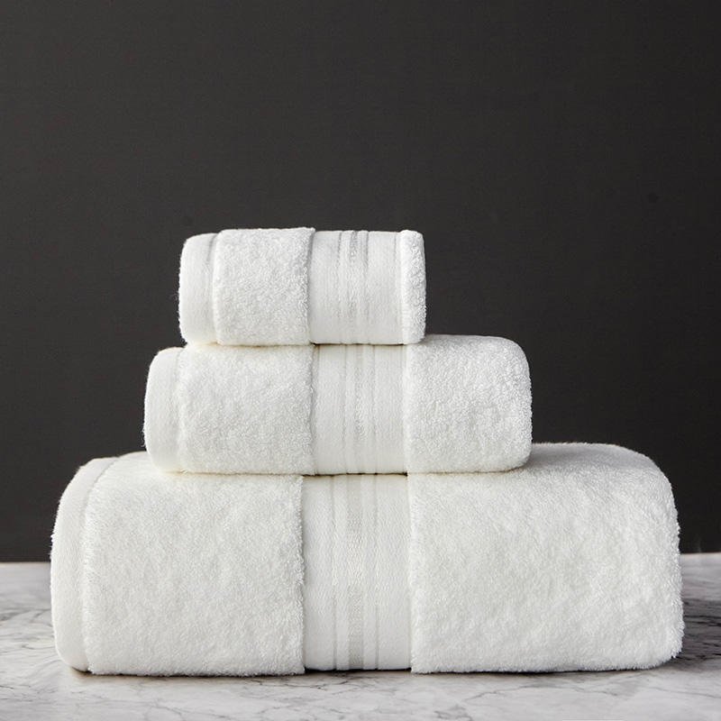 Pure Color Thick Cotton Bath Towel Set Towel Set Increased Pure Cotton Beach Towel Beauty Salon Bath Towel - Image 6